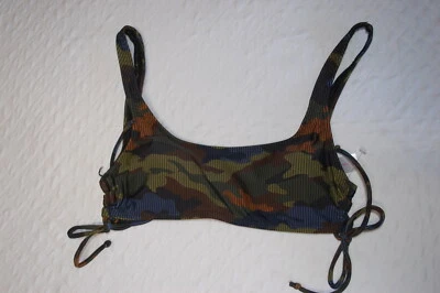 Jr Mujer BIKINI TOP Bralette CAMUFLAJE Verde Marrón Naranja Azul TALLA M 7-9 Foto 1 de 2
