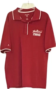 Antiqua Budweiser Baseball Designated Driver Red Polo Sz M Short Sleeve - Picture 1 of 7