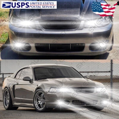For Ford Mustang Gt Svt Cobra 1994-2004 - 4X LED Headlight + Fog Light Bulbs GB - Image 1 of 4