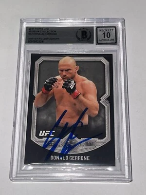 Donald Cerrone Signed UFC Topps Museum Collection Card Slabbed Beckett BAS b - Image 1 of 2