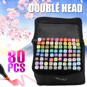 80 Farben Marker Set,Permanent Marker Stifte Set Doppelspitzen Touch Filzstifte! - Bild 1 von 24