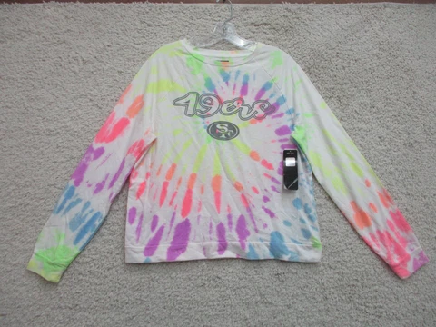NEW San Francisco 49ers Shirt Large Adult Colorful Tie Dye Manta Casual Womens L Cover
