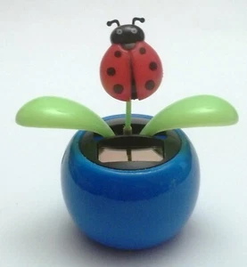 figurine dansante solaire, coccinelle, support bleu, déco voiture, maison G-T4 - Imagen 1 de 1
