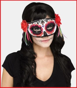 DAY of the DEAD Halloween EYE MASK Mexican Mardi Gras Fancy Dress Costume Party - Picture 1 of 2