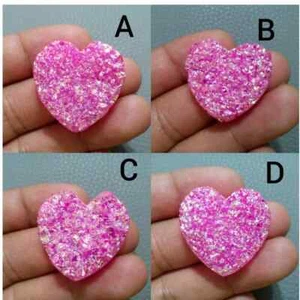 Use For Jewelry Amazing A+ Pink Titanium Coated Druzy Heart Shape Loose Gemstone - Picture 1 of 13