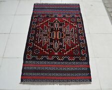 2'10 x 4'8 Handmade vintage afghan tribal baluchi wool area rug, 3x5 persian rug