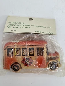 Molde soplado vintage de Navidad adorno Groovy Bus Flower Power Japón nuevo - Imagen 1 de 9