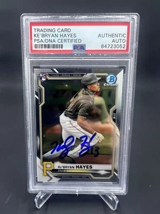 Ke’Bryan Hayes Signed 2021 Bowman Chrome RC IP Auto PSA/DNA Pittsburgh Pirates - Picture 1 of 2