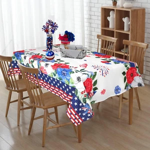 4Th of July Tablecloth 60X84 Inch Rectangle, Patriotic Tablecloth, Independence - Picture 1 of 12