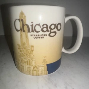 Starbucks 2012 Chicago Global Icon City 16oz Keramik Kaffeebecher Blau - Bild 1 von 6