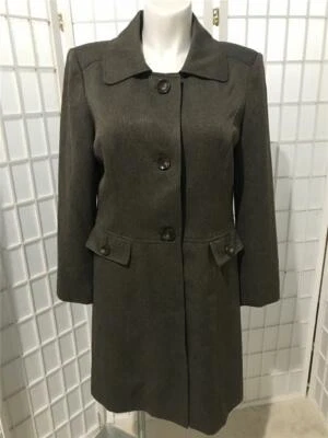 Women's Allyson Cara 16 Coco Brown Herringbone Long Reefer Winter Coat - Изображение 1 из 4