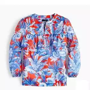 Top J Crew Floral con volantes Ratti Rio manga larga PXXS - Imagen 1 de 6