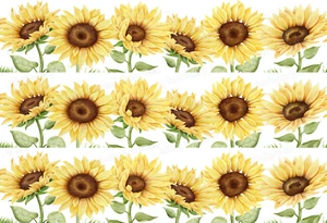 Sonnenblume Tortenband Bordüre Bild Party Deko Geburtstag Girlande essbar gelb - Bild 1 von 14