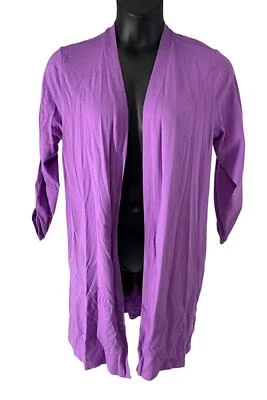 Isaac Mizrahi Live! Cárdigan acanalado manga 3/4 Topper púrpura Foto 1 de 2