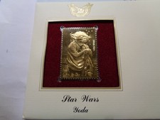 YODA STAR WARS DISNEY 2007 1ST DAY ISSUE USPS 22KT GOLD STAMP VERY RARE NICE #A