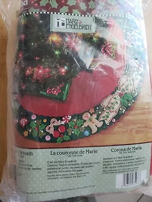 Bucilla Mary Engelbreit Mary's Wreath Felt Tree Skirt Kit 42" 85466 - Open Pkg - Image 1 of 4