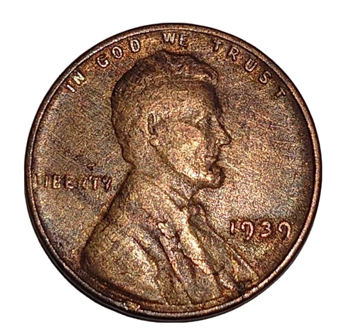 ERROR "WOODY" 1939 Lincoln Cent Wheat Penny Improper Alloy DR419 DDO Cover
