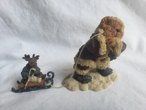 Boyds Bears & Friends Kringle Bear tirando de un trineo con Lil Blitzen en él #OSSH #1 - Imagen 1 de 11