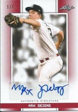 2019 Leaf Perfect Game National Showcase MAX DEJONG Red Autograph 1/1