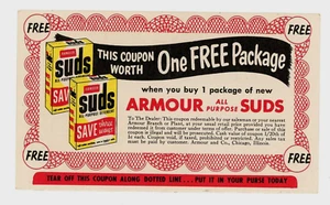 Armatura anni 50 tutti gli usi Suds Store coupon vintage acquisto spesa 1 ricevi scaduto gratis - Foto 1 di 9