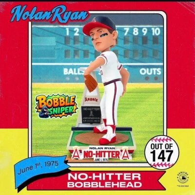 NOLAN RYAN California Angels 1975 "No Hitter" Exclusive MLB #147 Bobblehead - Image 1 of 4