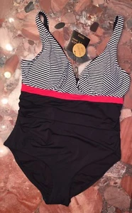 Nip Tuck Bond-eye Black One-piece Swimsuit Women's US 4 Nwt - Picture 1 of 4
