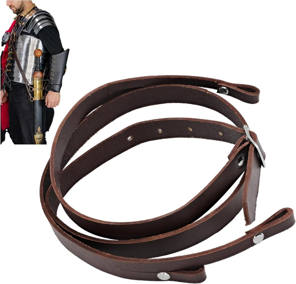 Medieval Romano Gladius Legionario Cuero Baldrico Espada Cinturón Accesorio Foto 1 de 4
