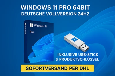 Windows 11 Pro 64Bit USB Paket inkl. Key Vollversion DE-Version Originalverpack" - Bild 1 von 3