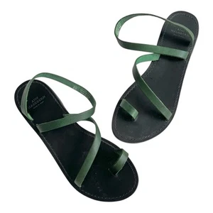 Ann Mashburn Green Leather Diagonal Strap Sandal (size 39) - Picture 1 of 4