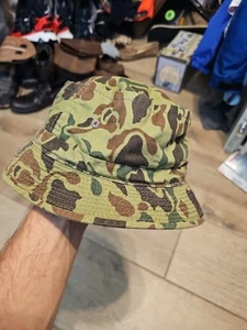 De Colección Años 90 Para Hombre YR Enrollable Camuflaje Cubo Sombrero Talla L Piel de Rana Cubo Y2K - Imagen 1 de 7