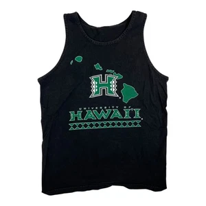 Vintage University of Hawaii Warriors Tank Top Shirt Medium Black NCAA - Picture 1 of 6