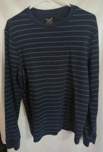 Camisa térmica a rayas azul manga larga Faded Glory para hombre talla grande - Imagen 1 de 5