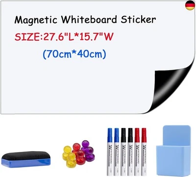 Ezigoo Whiteboard Folie, 40 x 70cm Magnetfolie Selbstklebend Weiß, Whiteboard  - Bild 1 von 4
