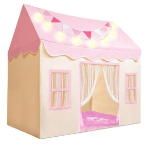Spielzelt für Kinder, Indoor & Outdoor Zelt mit Decke, LED Lichter & Fahnen für... - Bild 1 von 6