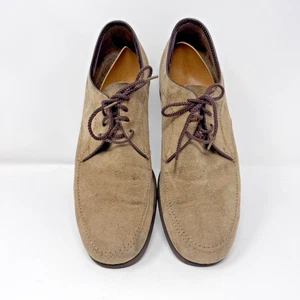 Vintage Hush Puppies Romeo-Moose Suede Oxford Shoes Men’s 9M Brown w/ Box Used - Picture 1 of 14