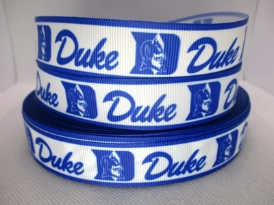 Duke Blue Devils 7/8" Grosgrain Ribbon CHOICE 5 or 10 Yards (Duke University) - Image 1 of 3