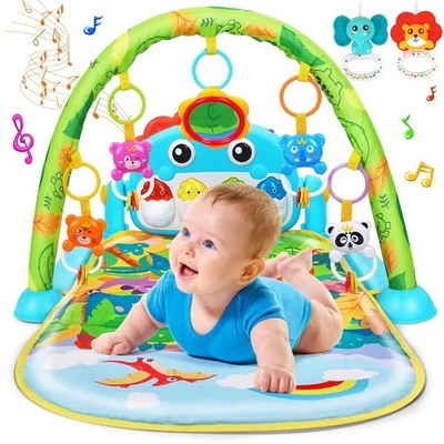 Gimnasio Para Bebes 0-6 Meses Niño Nino Alfombra De Juego Con Juguetes Y Piano - Изображение 1 из 4