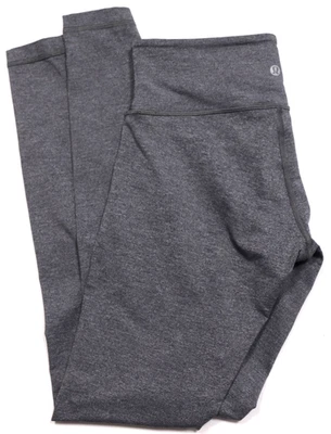 Lululemon 6 Gray Mid Rise Leggings Wunder Under Style Waistband Pocket 29" - Image 1 of 4