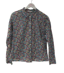 Camisa Blusa de Algodón de Agnes B Paris Para Mujer Jugar Cartas Poker - Talla 38 UK 10 - Imagen 1 de 12
