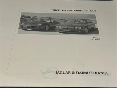 Jaguar Daimler Car Range September 1998 Models Sales Price List Brochure - Image 1 of 3