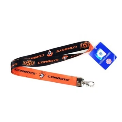 Oklahoma State Cowboys Lanyard 2 tonos estilo lobo llavero soporte de identificación oficial de la NCAA Foto 1 de 2