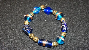 Dunkelblaue Fische & Lampwork Perlen auf Draht  - Bild 1 von 6