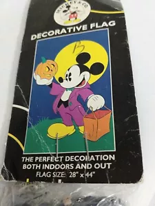 Disney Mickey Mouse Decorative Garden Flag Halloween Pumpkin Fall 28 x 44 NOS - Picture 1 of 6