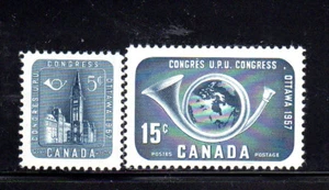 CANADA #371-372 1957 UPU 14TH CONGRESS MINT VF NH O.G - Picture 1 of 2