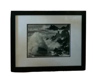 Ozeanszene Fotodruck Schwarzweiß Passepartout Bild mit schwarzem Rahmen Weiß Passepartout - Bild 1 von 4