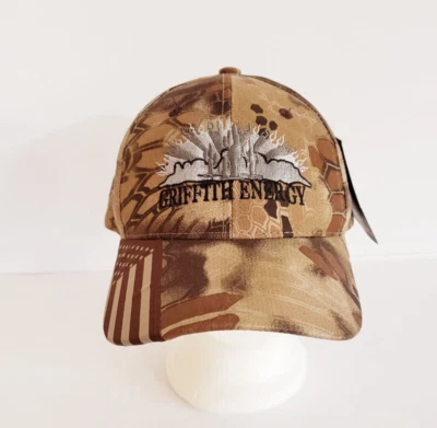 Kryptek Camouflage Adjustable Hat Cap Griffith Energy Embroidered Logo USA Flag - Image 1 of 4