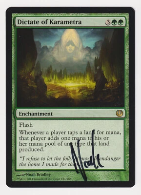 Signed Dictate of Karametra MP Journey into Nyx Artist Noah Bradley MTG Magic! - Image 1 of 2