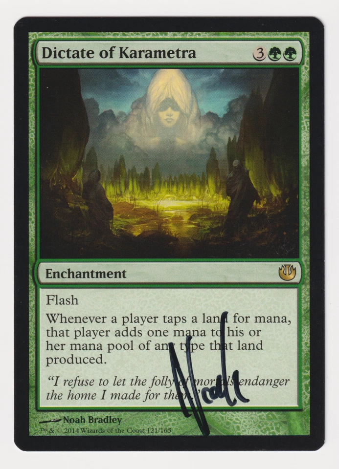 Signed Dictate of Karametra MP Journey into Nyx Artist Noah Bradley MTG Magic! - Image 1 of 2