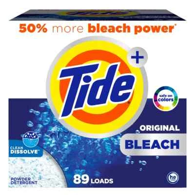 Tide Original Plus Bleach Powder Laundry Detergent - 89 Loads/129oz