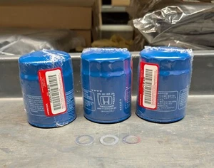3 OEM Honda/Acura oil Filters With Drain Plug Washers 15400-PLM-A02 - Picture 1 of 6